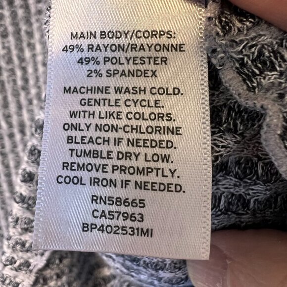 BP Top Womens Size Small Gray Nordstroms Button Down Waffle Knit V Neck Academia - Picture 11 of 15